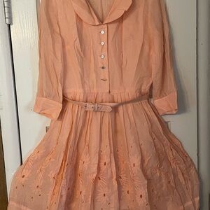 Peach Button-Up Dress